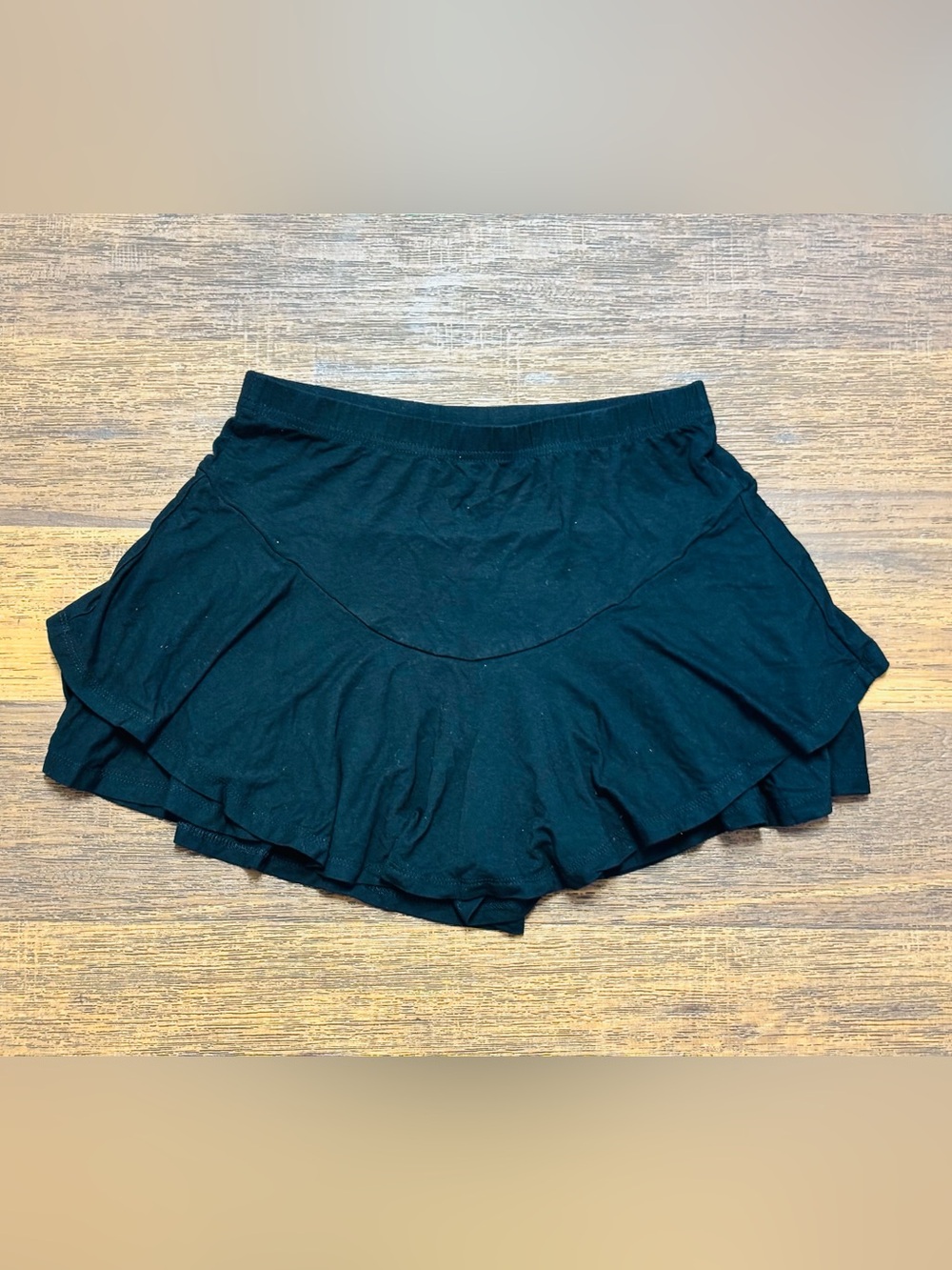 Black Skater-Style Mini Skirt with Built-In Shorts